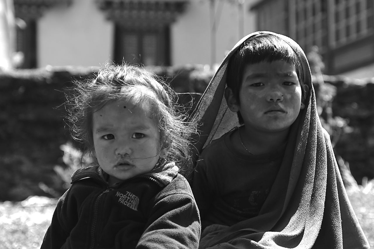 Boy with little sister