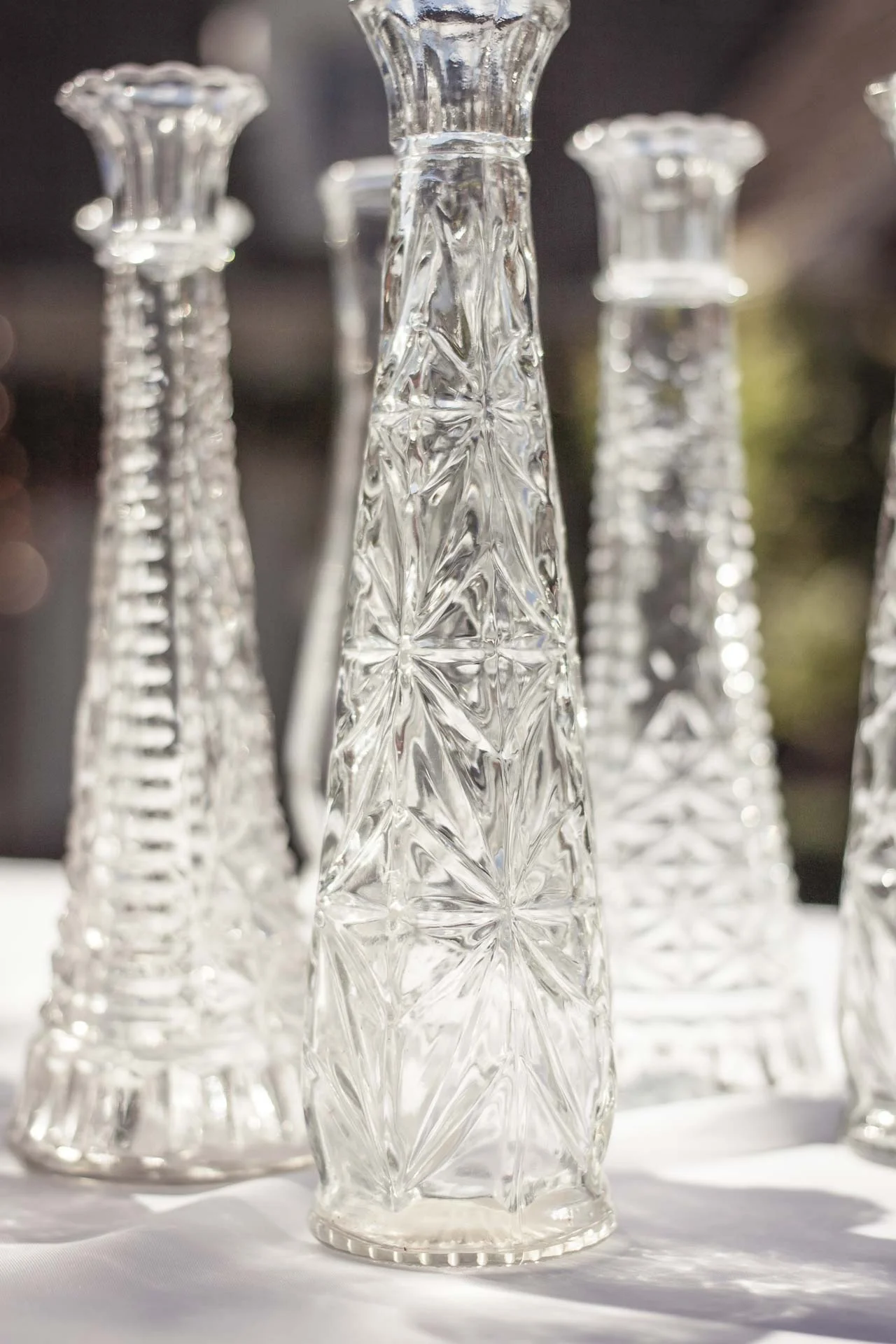 VINTAGE GLASS BUD VASES