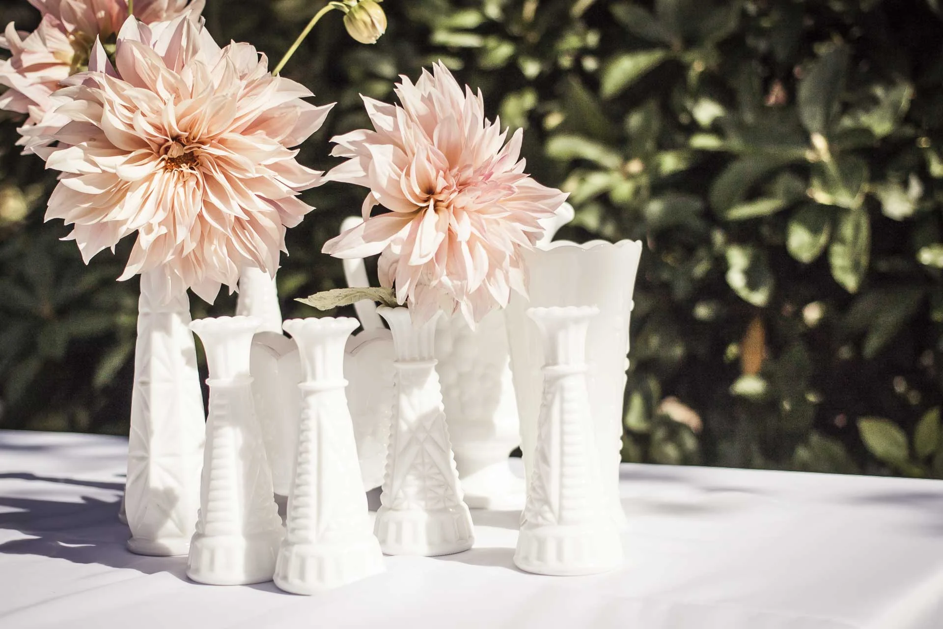 VINTAGE MILK GLASS VASES