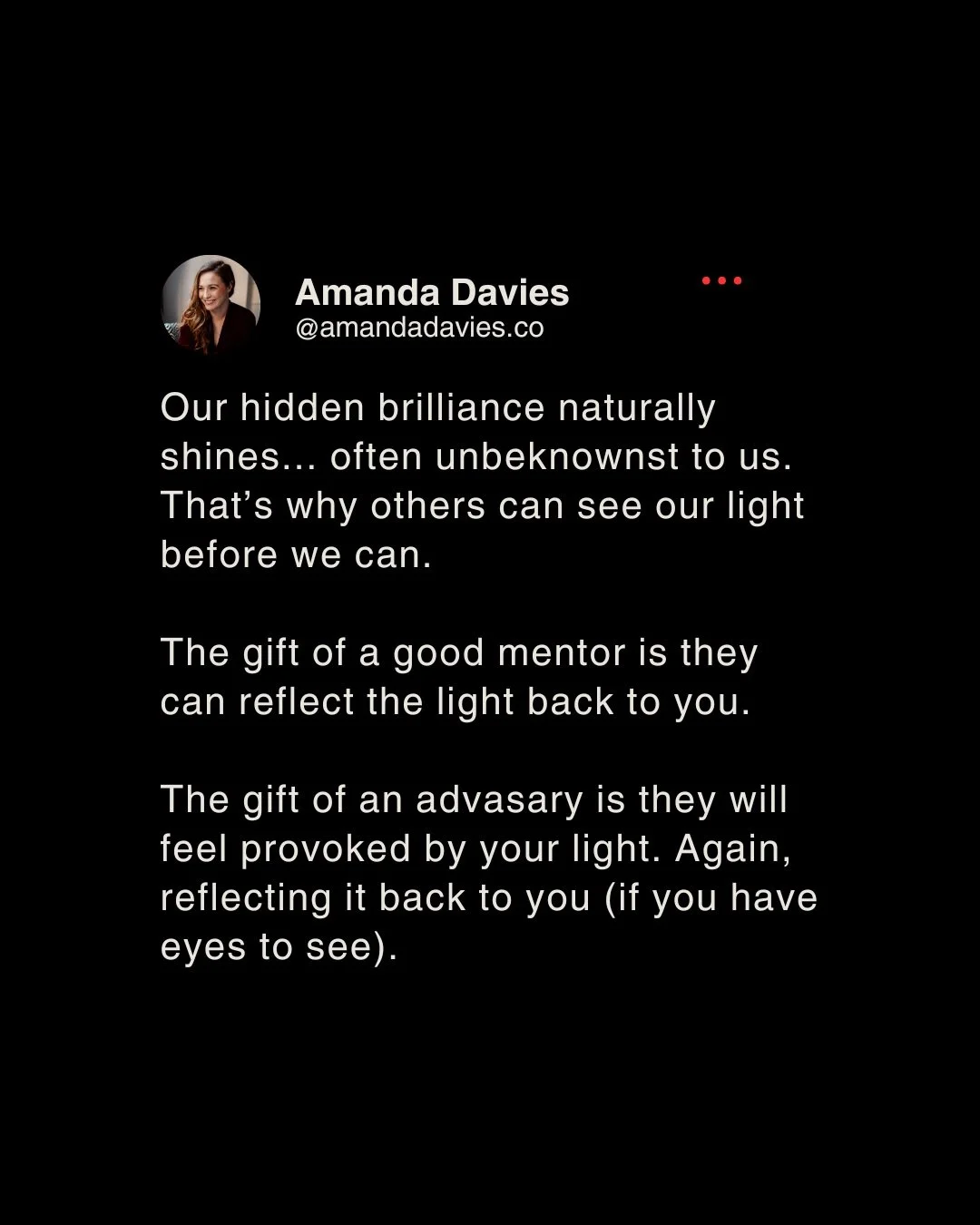 Power dynamics around your light are one of the most curious aspects of this work ⚔️ 

Not everyone is invested in seeing you shine. 

Not everyone is aware of their own disowned light they&rsquo;re projecting onto you - under the guise of an eye rol