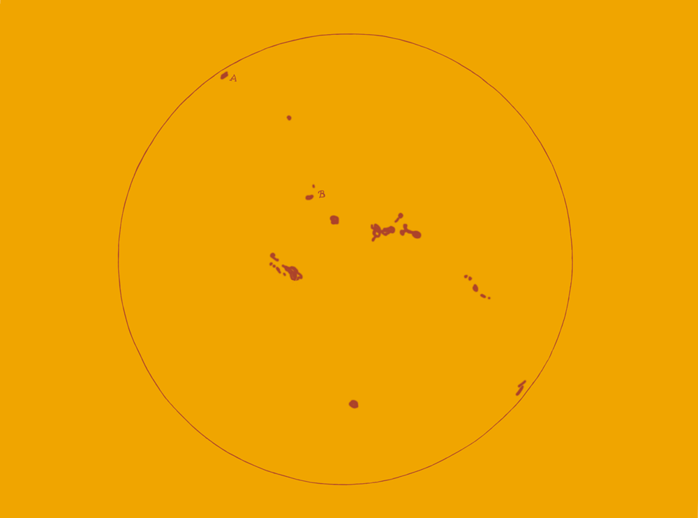 GALILEO'S observation DIARY OF SUN SPOTS, JUNE AND JULY 1612. 