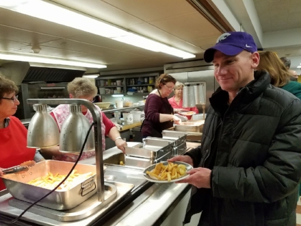 Sampling both beer battered cod and smelt at St. Florian Catholic Church in West Milwaukee.
