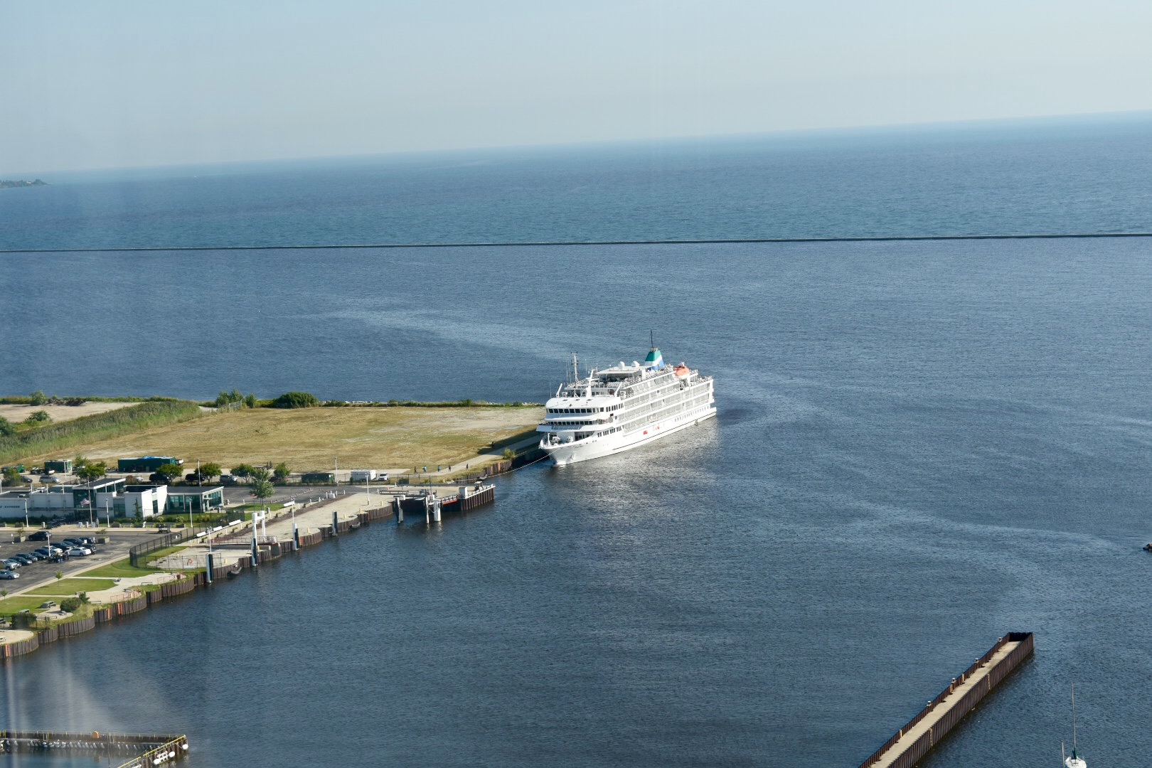 Docked in Port Milwaukee ready to visit Milwaukee during a shore excursion.