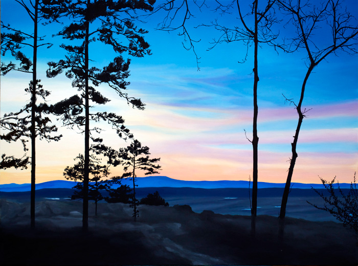 Sunset on Petit Jean, 2012, Oil on canvas, 30 x 40 inches