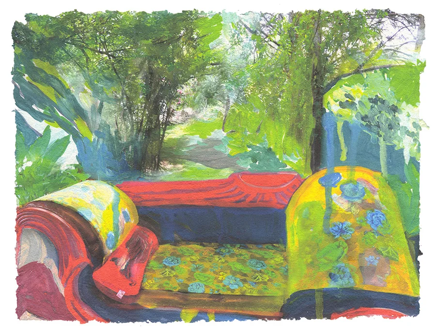 Couch, 2015, Digital print on homegrown and homemade cotton paper, 18 x 24 inches