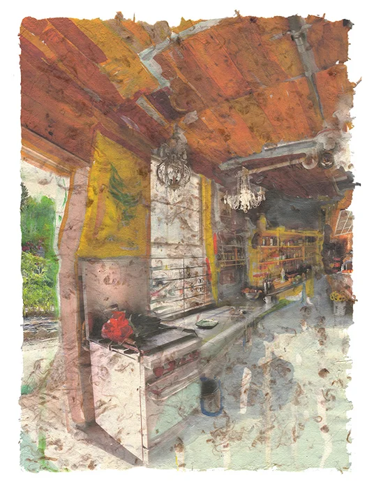 Urban Farming, 2015, Digital print on homegrown and homemade cotton paper, 18 x 24 inches