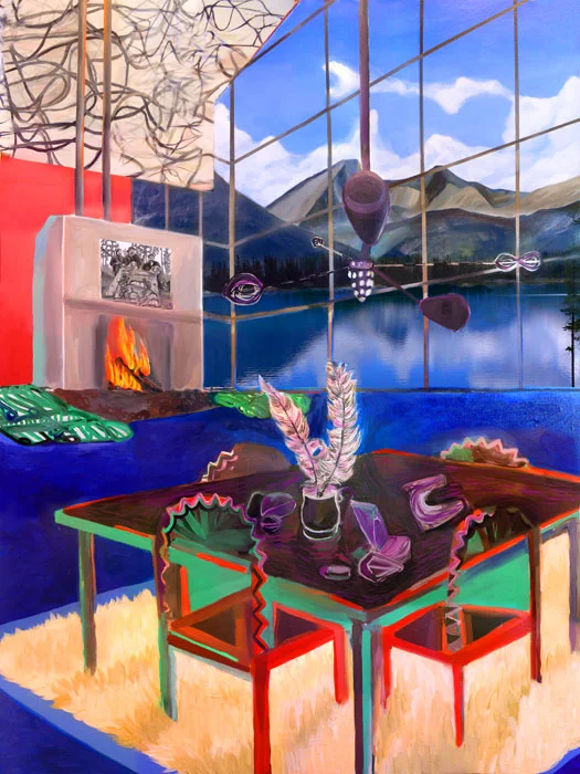 Endangered, 2008, Acrylic paint and digital prints on canvas, 48 x 36 inches