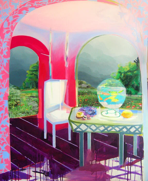 Organic, 2008, Acrylic paint and digital prints on canvas, 48 x 36 inches