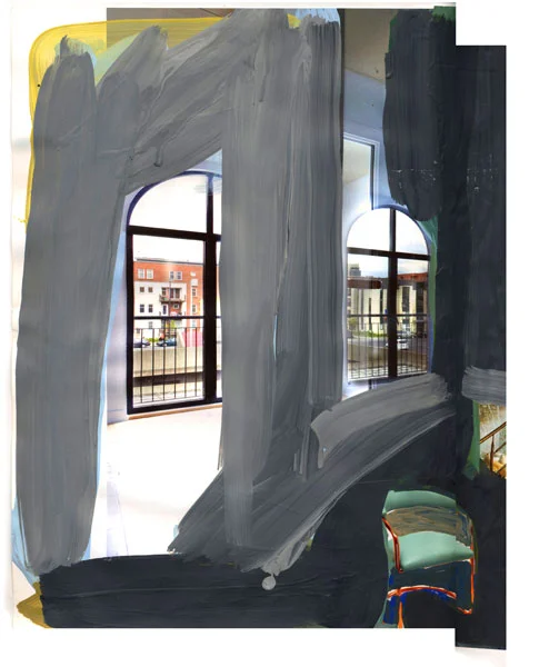 Finishing Touch, 2009, Acrylic paint and magazine collage, 9 1/4 x 11 3/4 inches