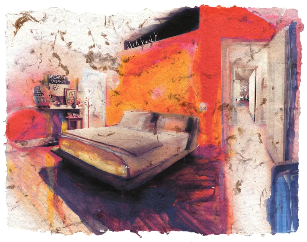 American Dreamer, 2017, Pigment print on handmade cotton paper, 18 1/2 x 24 1/4 inches
