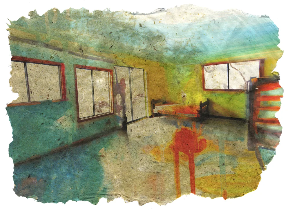 Without Hope, 2017, Pigment print on handmade paper (cotton, daylily, bamboo, hosta, and yucca), 15 1/2 x 22 inches