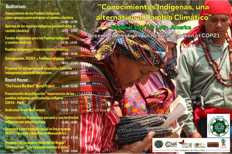 Día Regional de América Latina en el Pabellón Indígena de la COP21