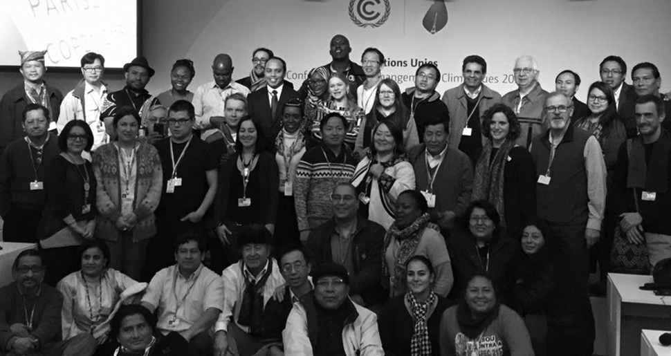 Meeting of the Indigenous Peoples' Caucus at COP 21 in Paris. Photo © FIAY 2015.