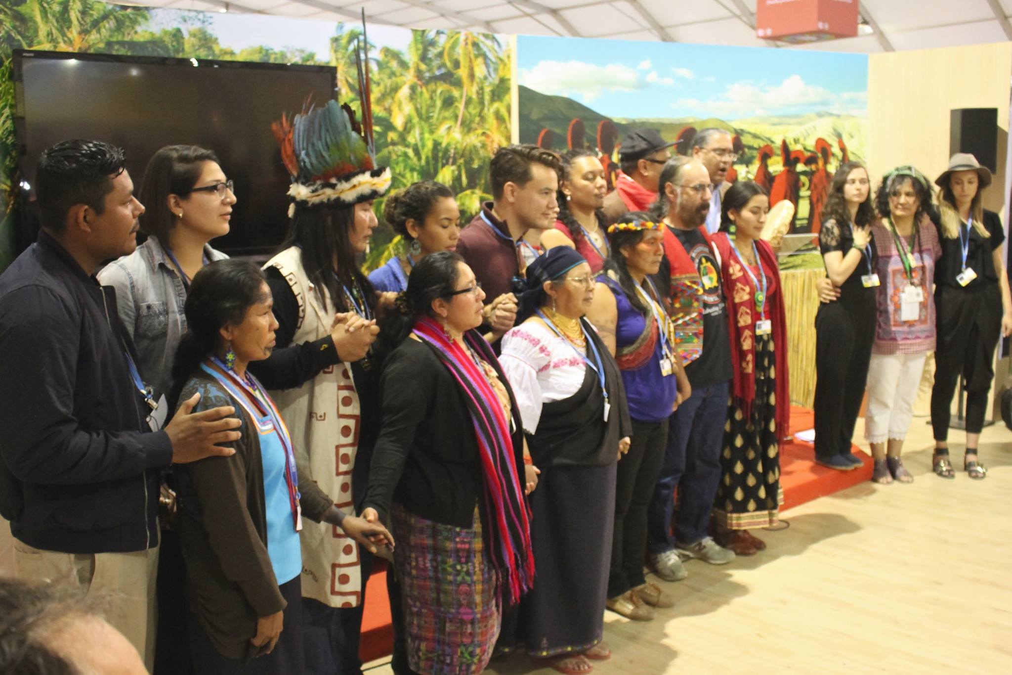 Some of the indigenous participants at the IIPFCC solidarity event for Standing Rock. Photo: Kailea Sonrisa 
