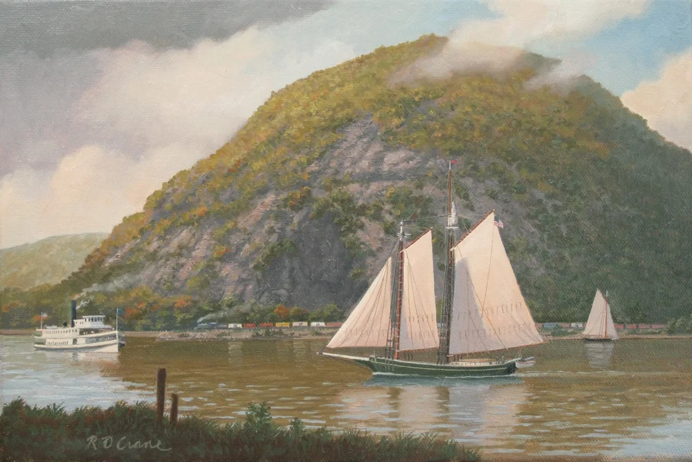Sail And Steam At Storm King (Hudson River)