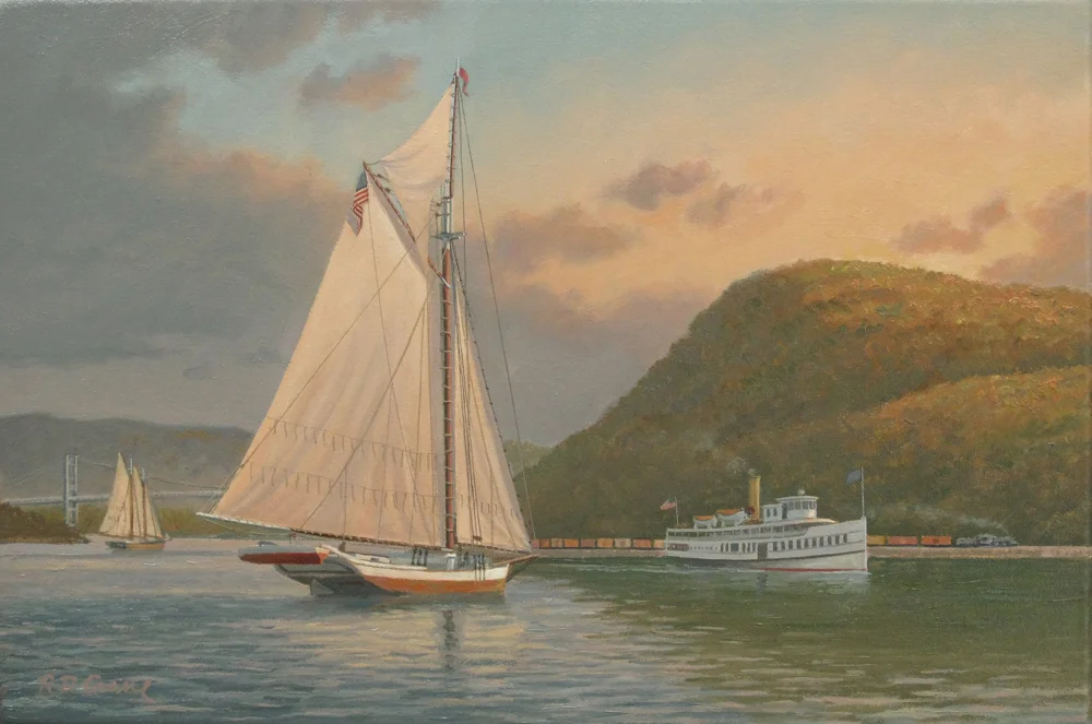 Sail And Steam At Anthony’s Nose (Hudson River)