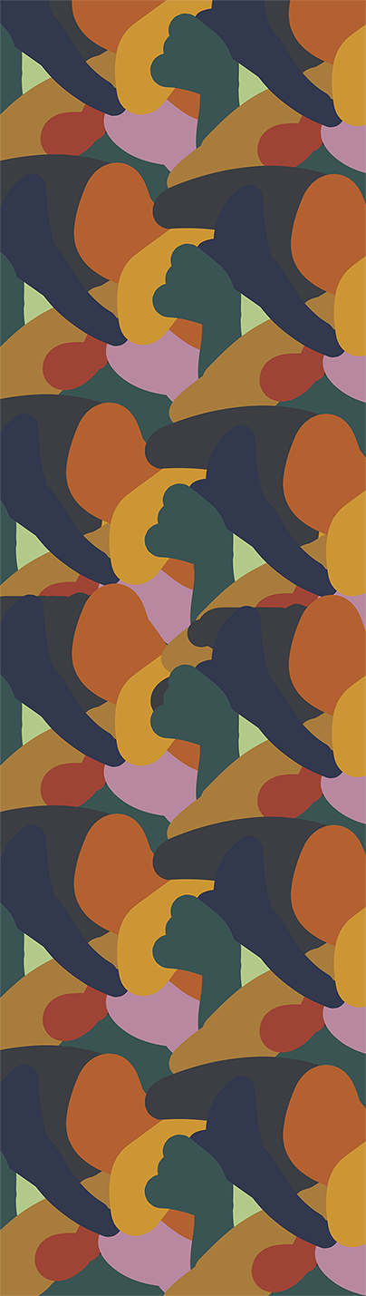 P aul Gauguin's ' Fatata te Miti' (By the Sea) inspired hospitality rug design. Digital rendering.