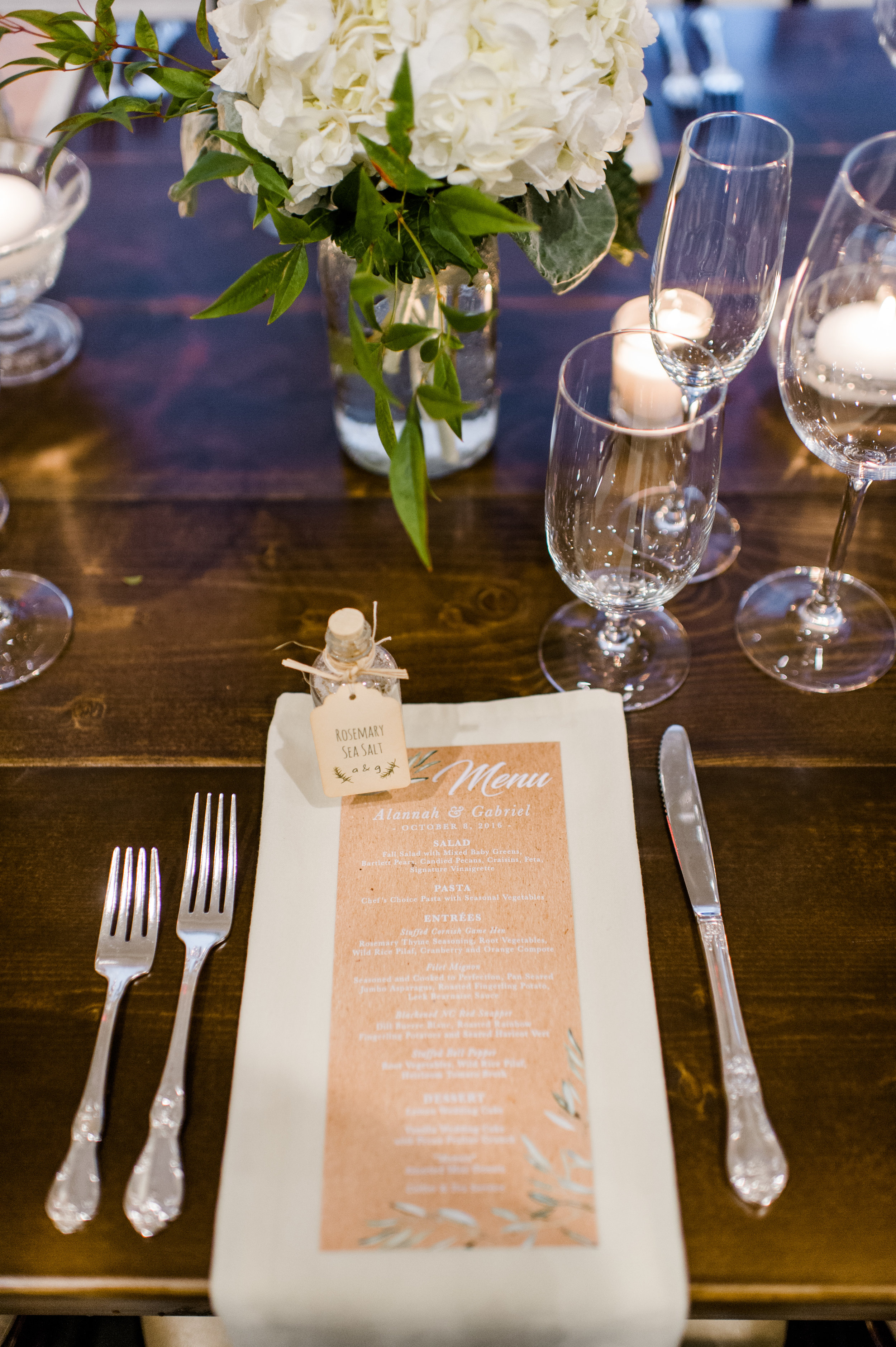  Menu cards and favors 