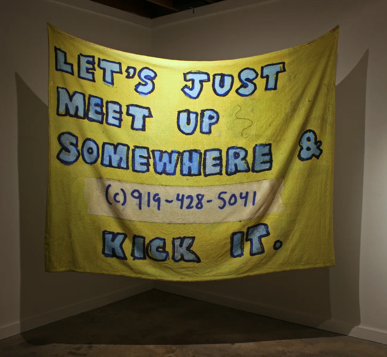 William Paul Thomas, Can I Kick It , Ink on plush fleece blanket , 60 x 80 inches, 2017
