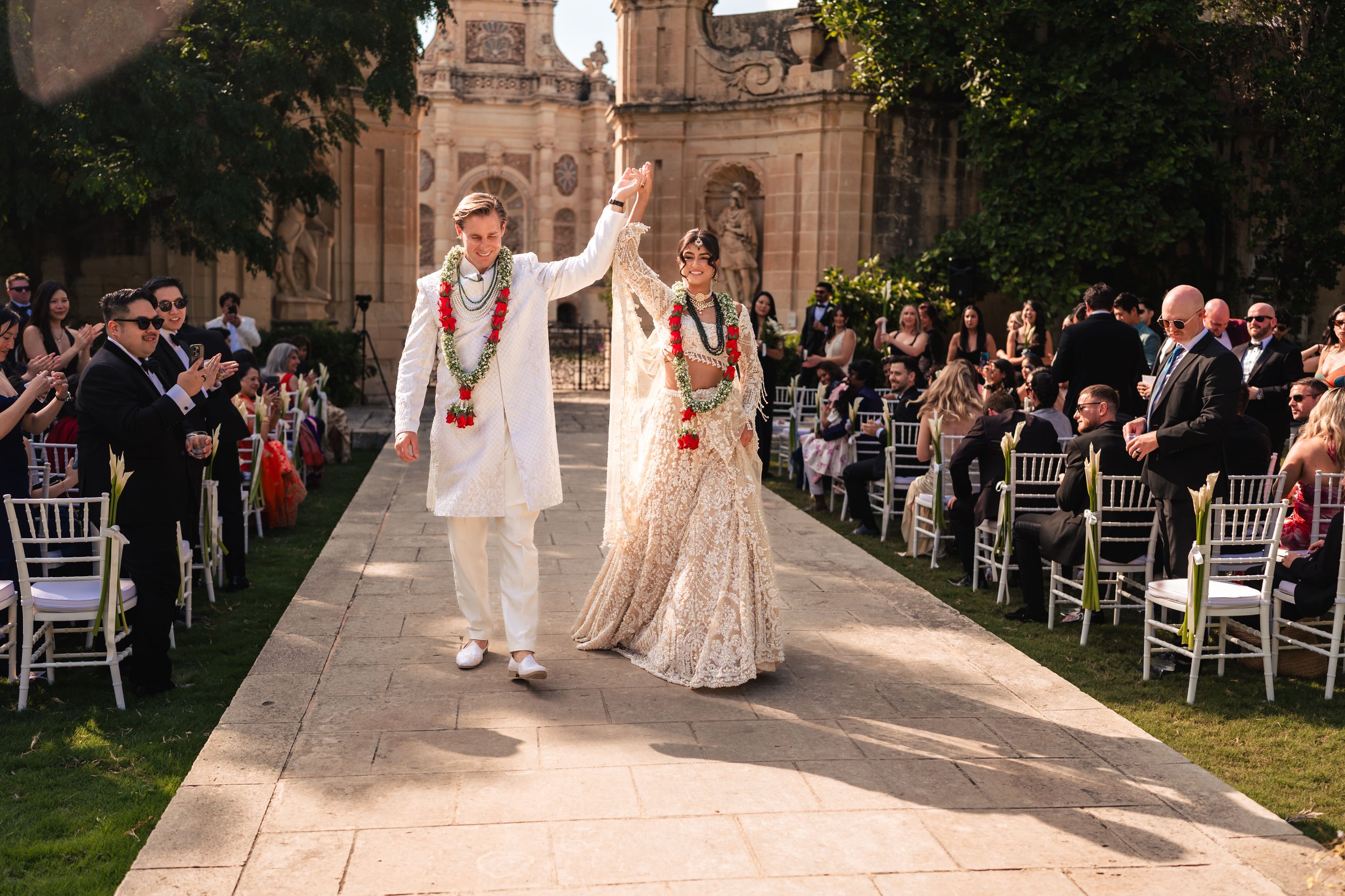 Jaee &amp; Gerard | An Indian–Irish Wedding at Villa Bologna, Malta