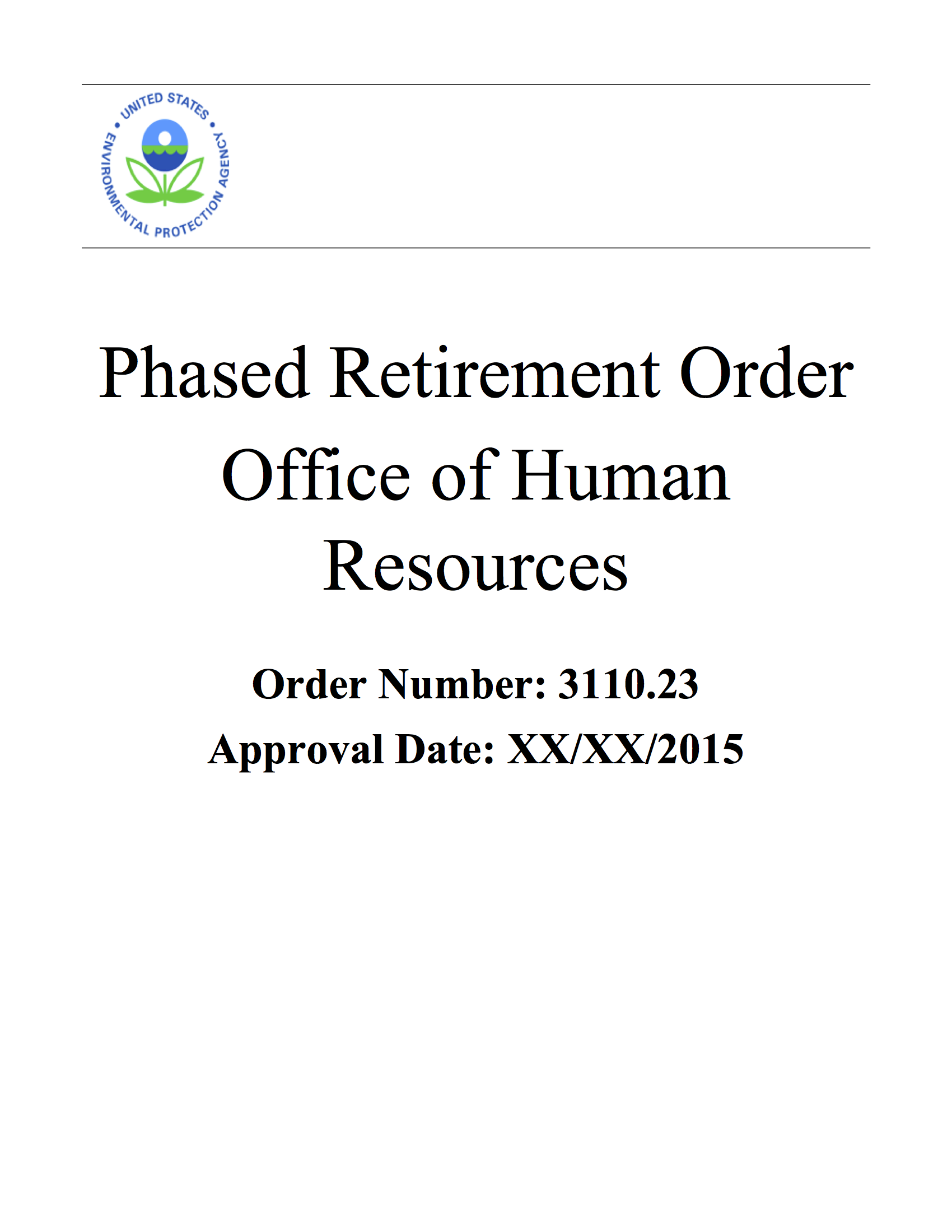 Retirement: Phased Retirement EPA Order