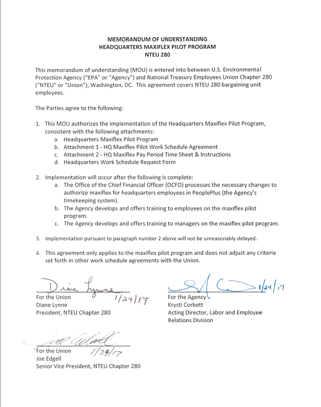 Flexible Schedules:  Maxiflex Agreement & Application