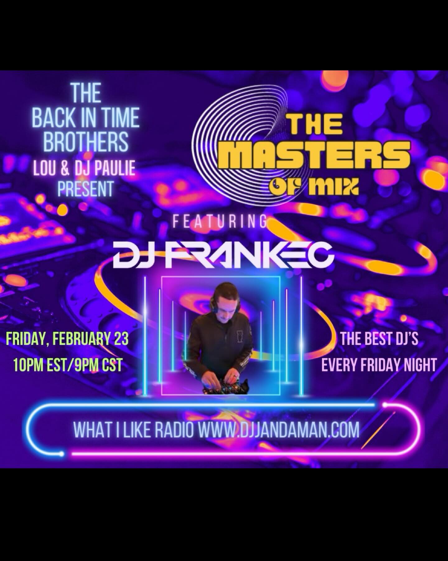 Listen in tonight 10pm eastern 🇺🇸 as I make my debut set on What I Like Radio. 1 hour of high energy dance hits mixed by @djfrankec 

Listen on #tuneinradio @tunein 

http://tun.in/sfl7E

Broadcast also available on :

http://djjandaman.com/What%20