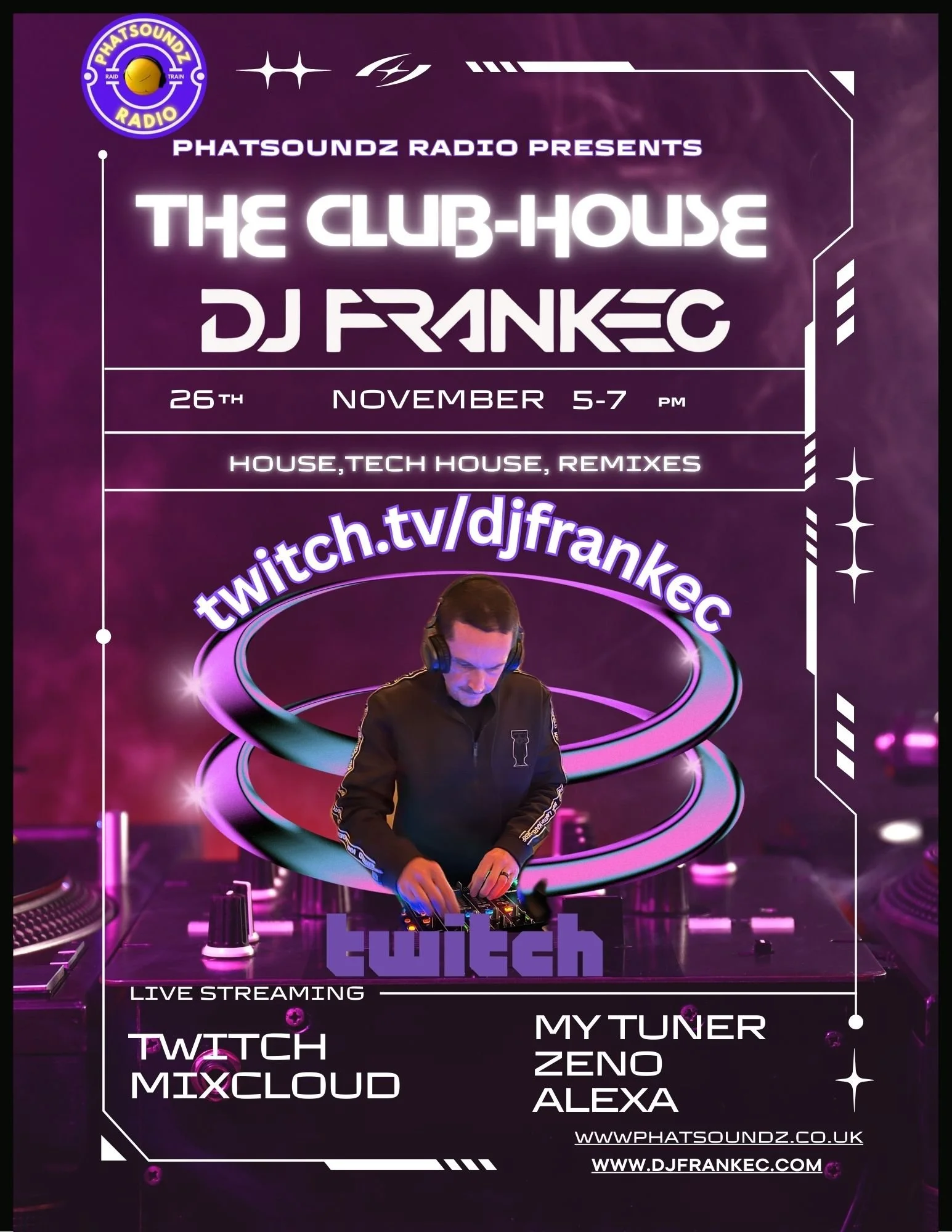 The ClubHouse by DJ FrankEC on Phatsoundz Radio (11-26-25)