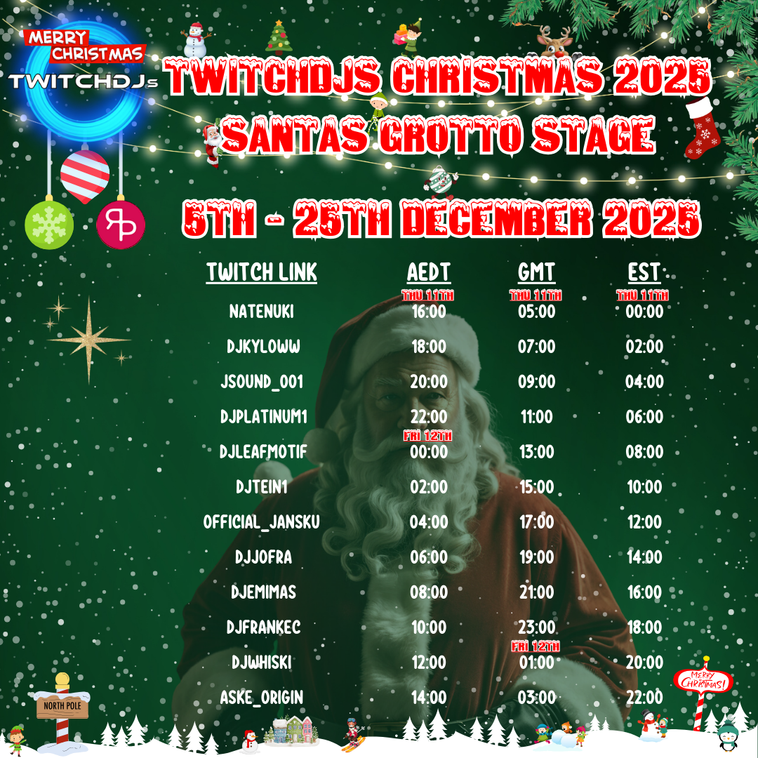 The ClubHouse by DJ FrankEC on The Twitch DJ’s Christmas 2025 Santas Grotto Stage Raid Train (12-20-25)