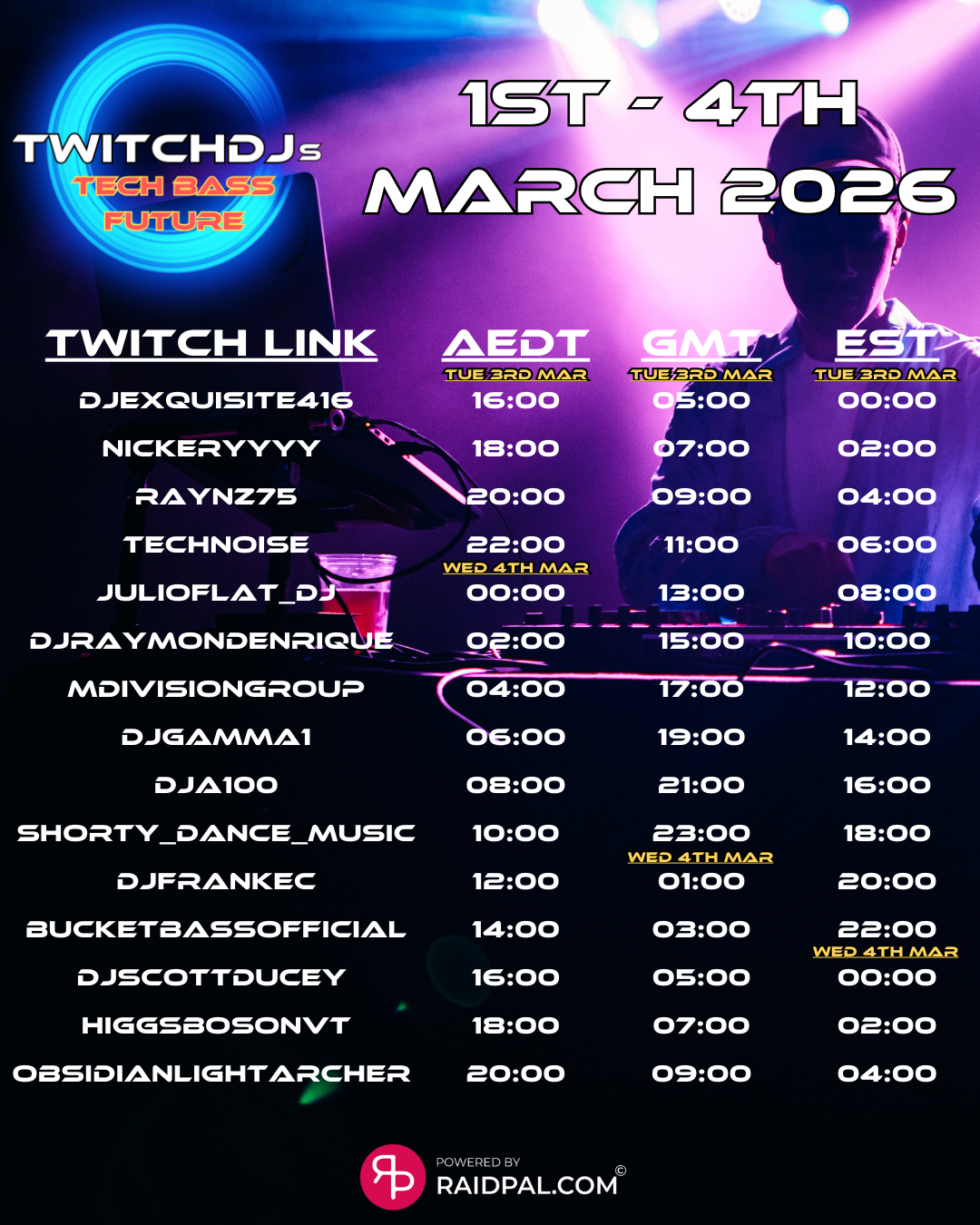 The ClubHouse by DJ FrankEC on The Twitch DJ’s Tech, Bass Future Train (3-3-26)