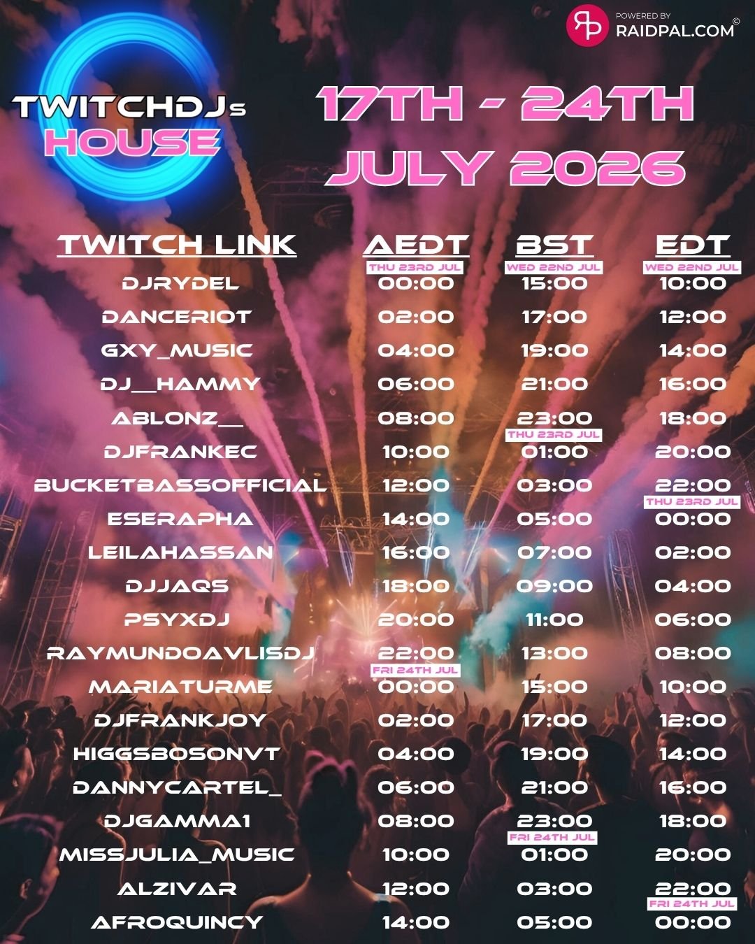 The ClubHouse by DJ FrankEC on The Twitch DJ’s House Raid Train (7-20-26) episode artwork