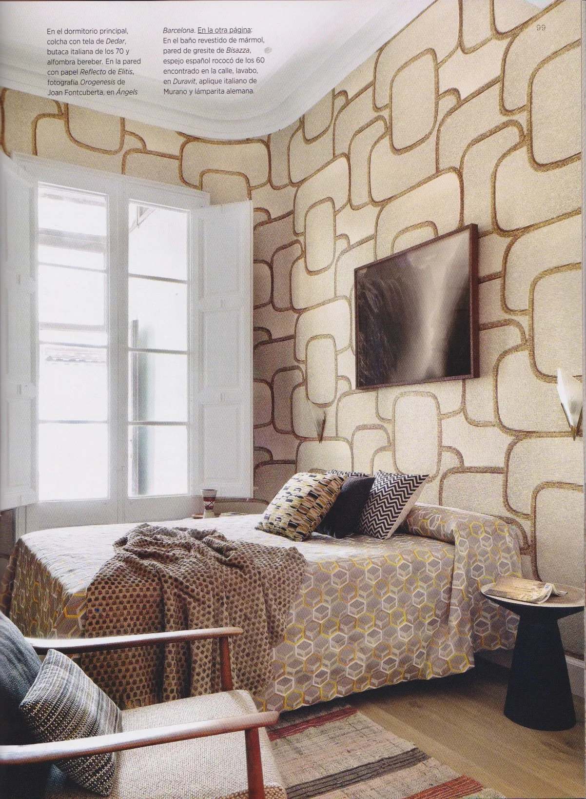 Wallpaper by Reflecto de Elitis in AD España issue Enero 2018/ Vida Segunda: Interior Desing by Mikel Irastorza/ Barcelona
