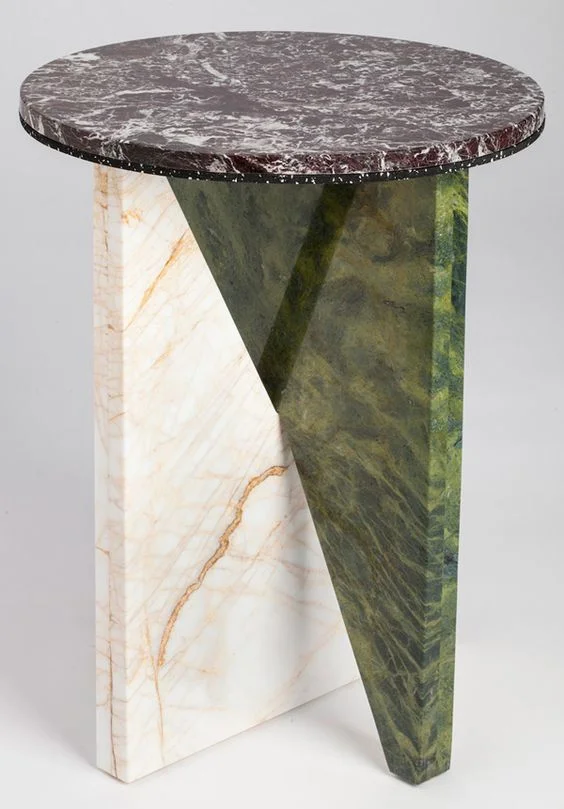 Affortdances #1 (you only reencarnated infinitely): Easy to samble marble table, each piece is unique. Design by Jonathan Zawada.