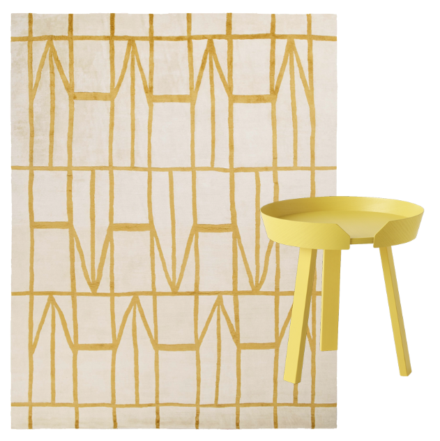 Koloman: Rug by Luc Deflandre & Around: Side table by Thomas Benzten for MUUTO.