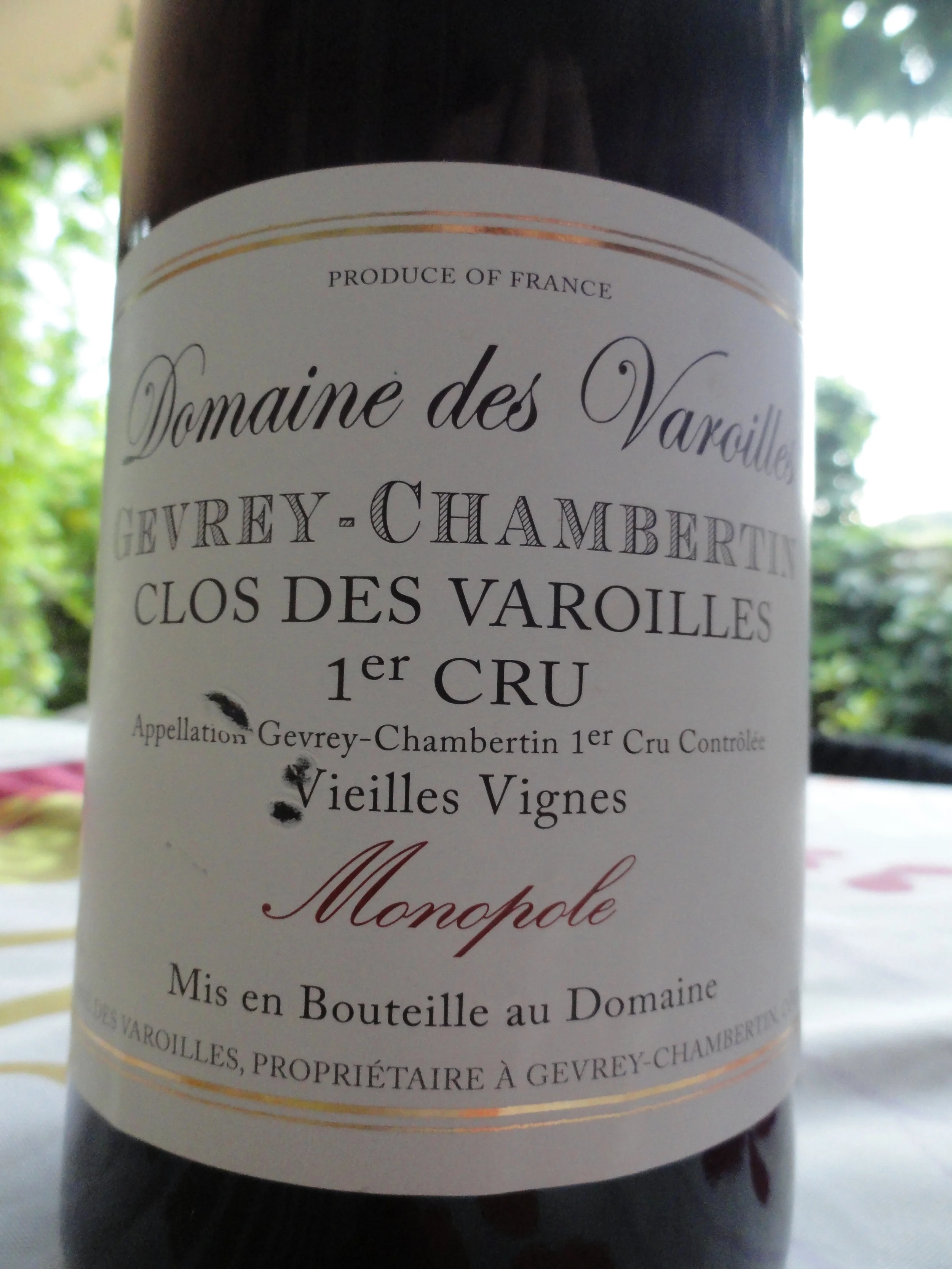 What We're Drinking Now: 2006 Domaine des Varoilles Vielles Vignes