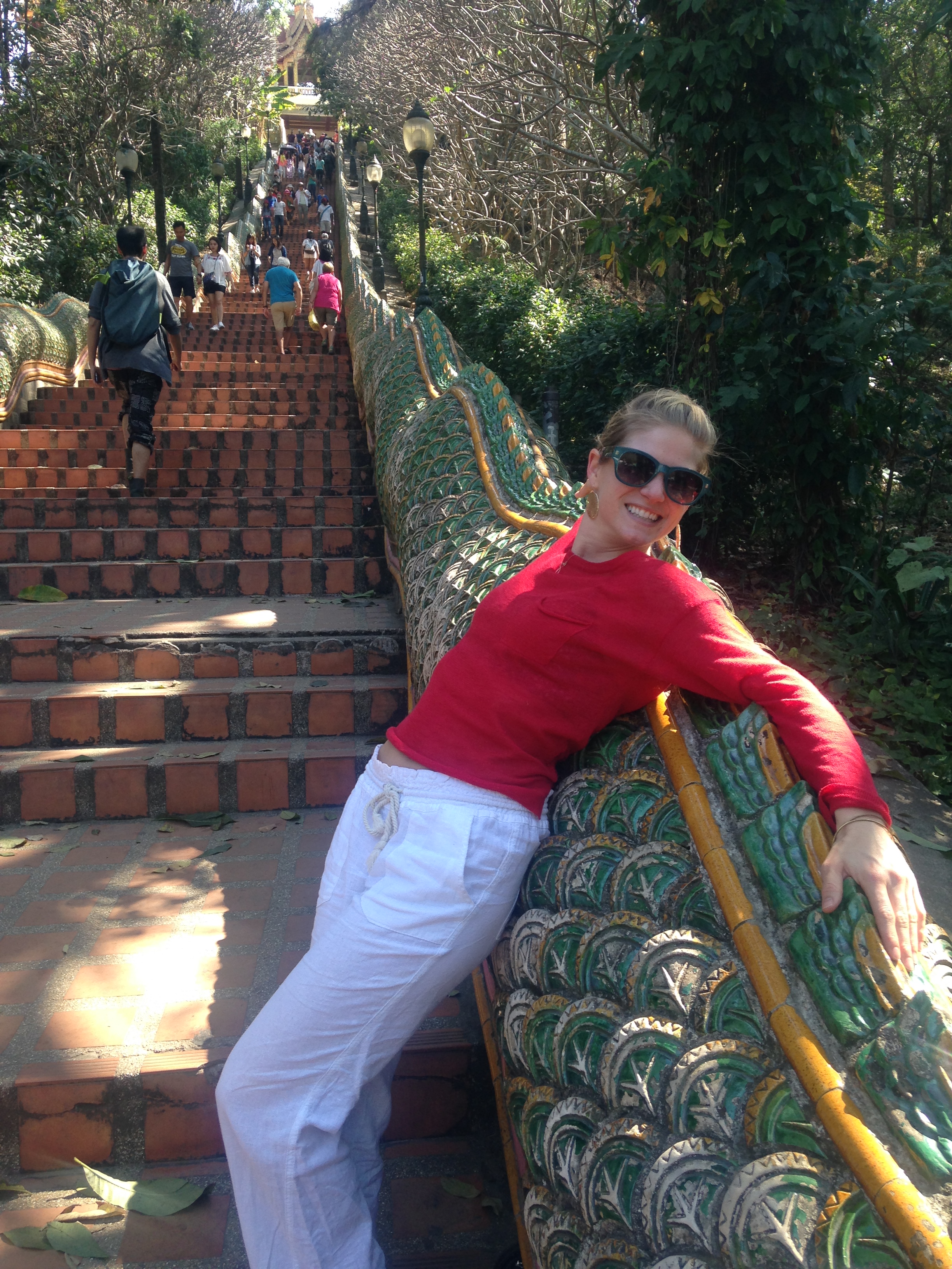 Magnificant stairs leading up to the temple