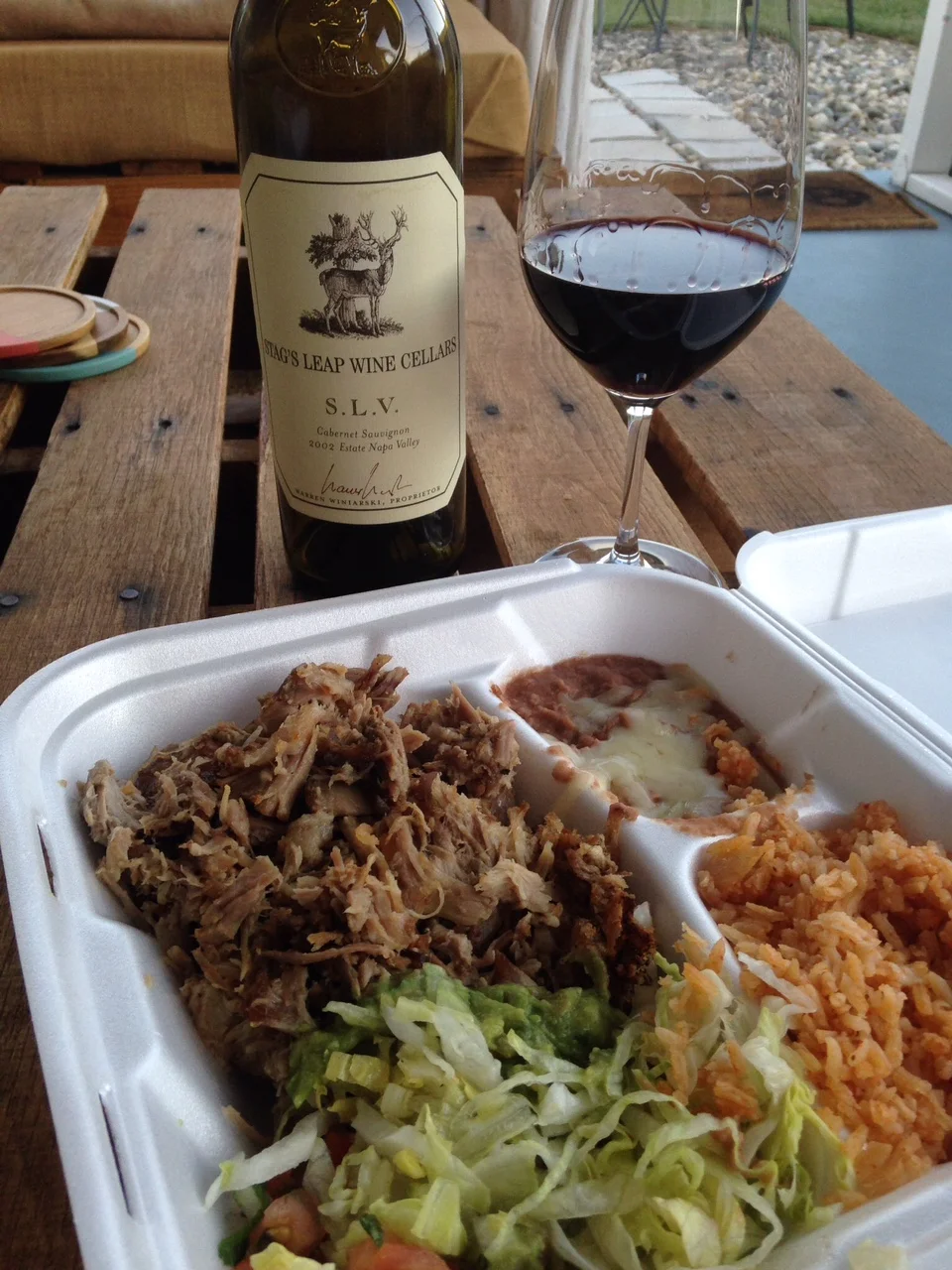 Our first 'Carnitas & Cab' with an '02 Stags Leap 'SLV' Cabernet!
