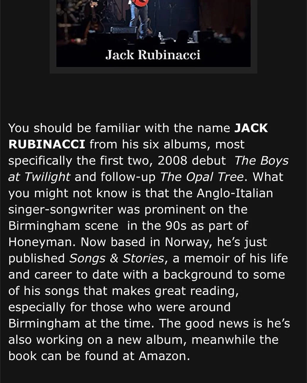 My new book got a mention in my hometown Birmingham UK last night in the excellent Brumbeat. This online magazine has been the definitive source of new culture in my hometown for years, and it&rsquo;s lovely to be mentioned. Thank you Mike Davies. By
