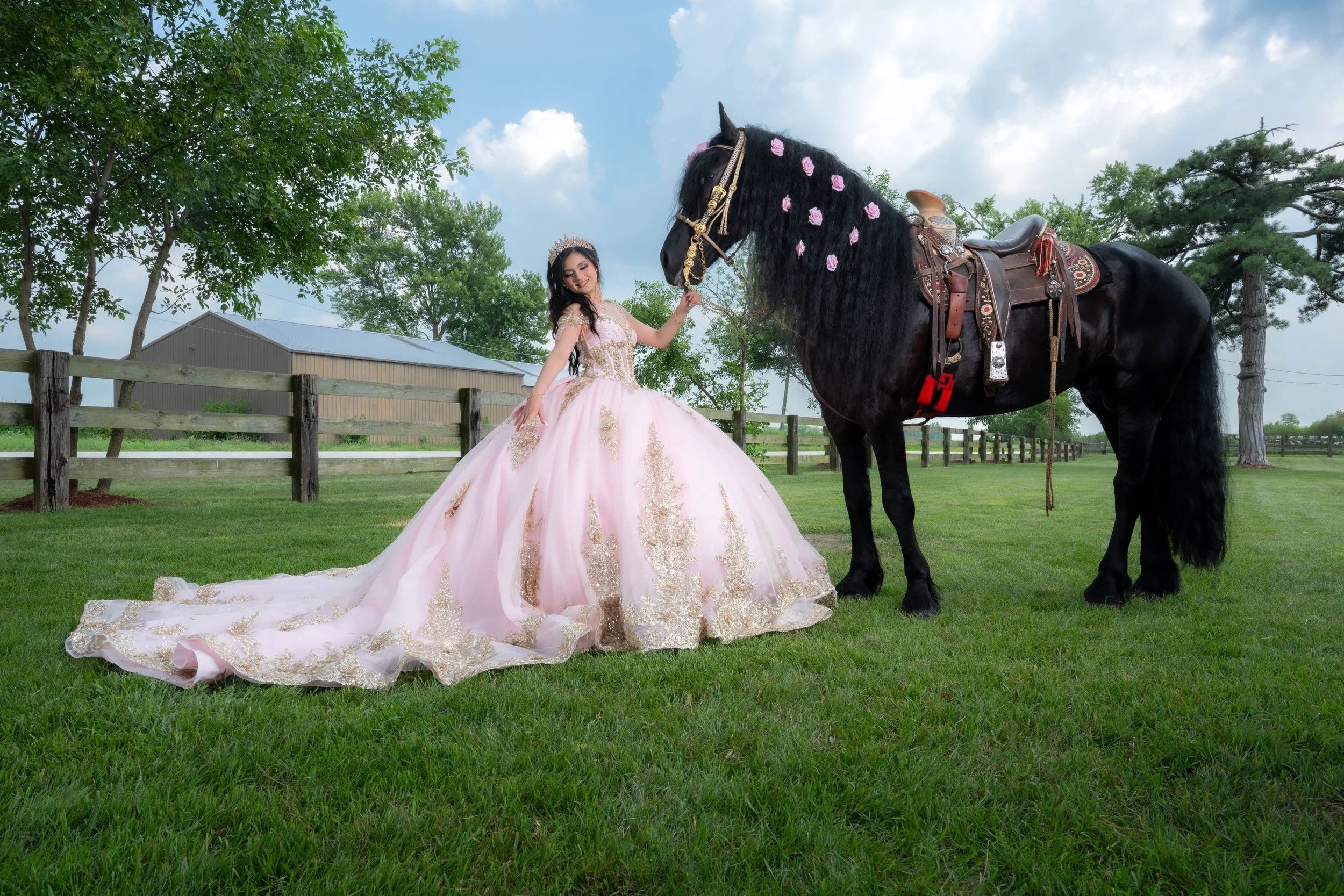 Quinceañera photoshoot with horse