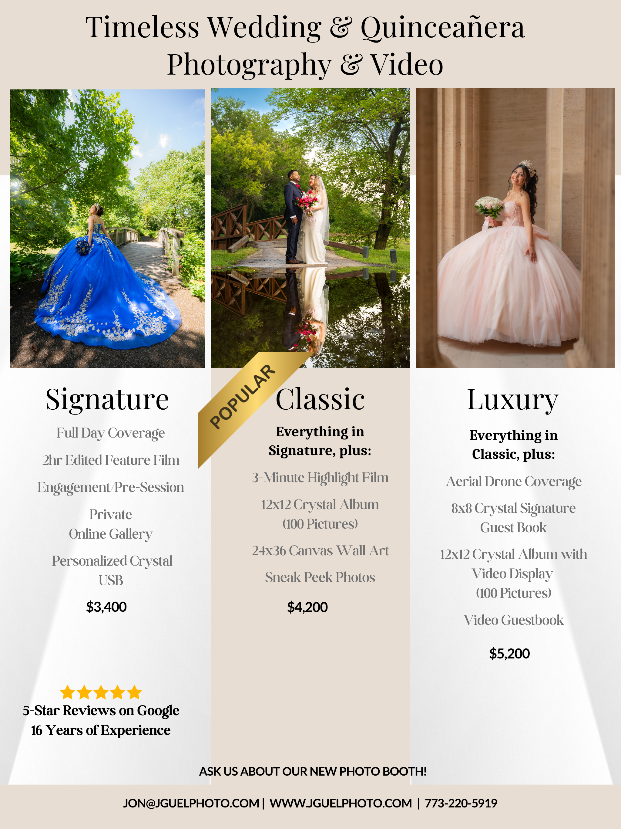 Wedding photography and videography services in Chicago.
