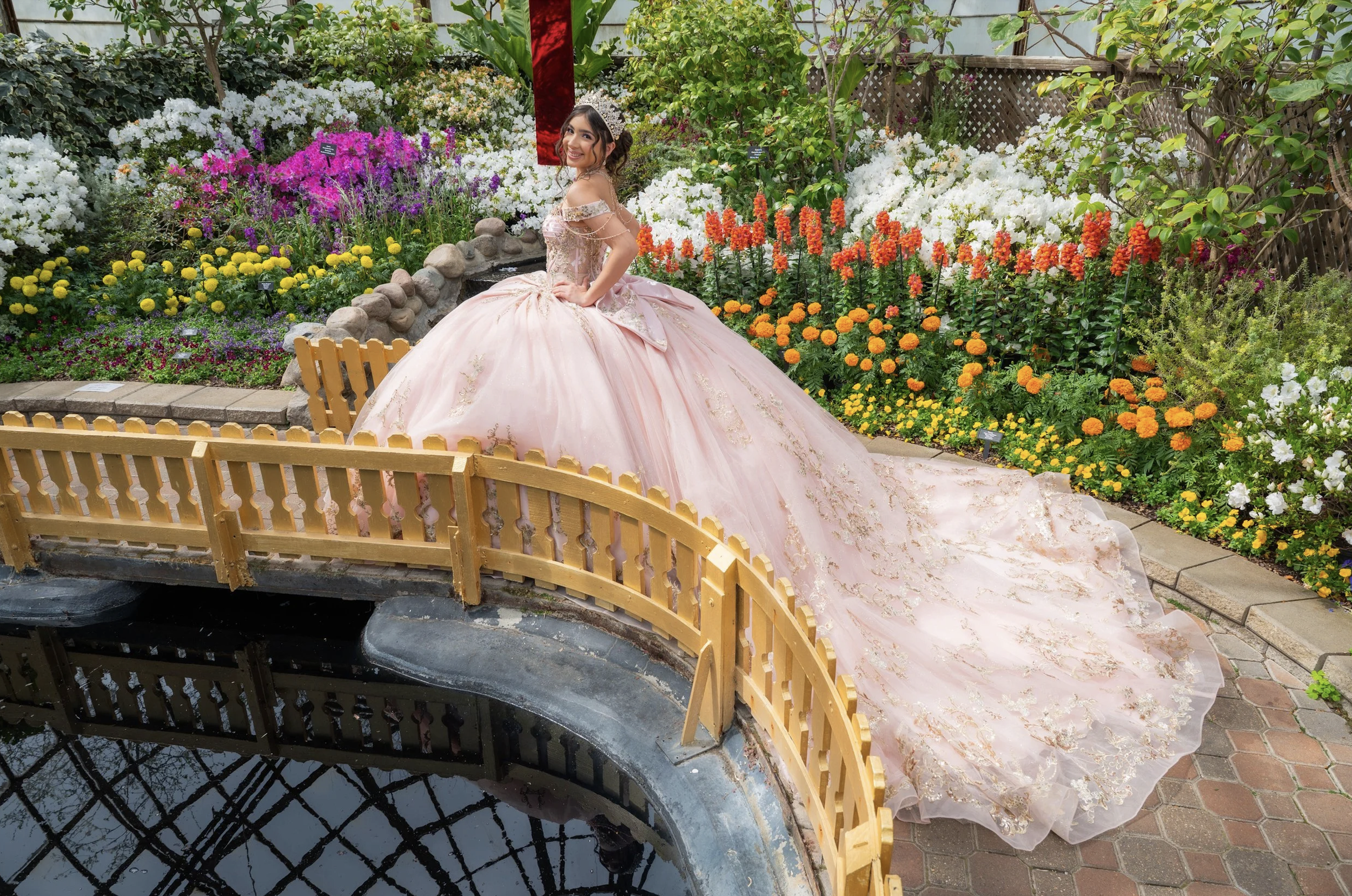 Chicago quinceañera girl smiling at her 15th birthday celebration outdoors