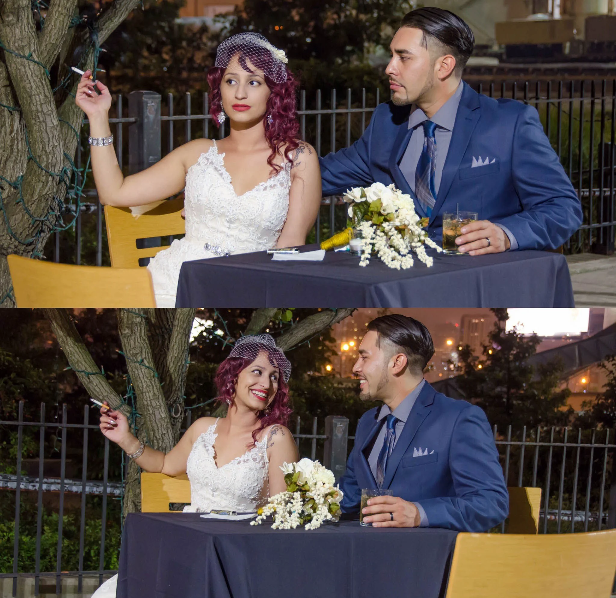 Chicago wedding photographer capturing romantic bride and groom at the end of the night.