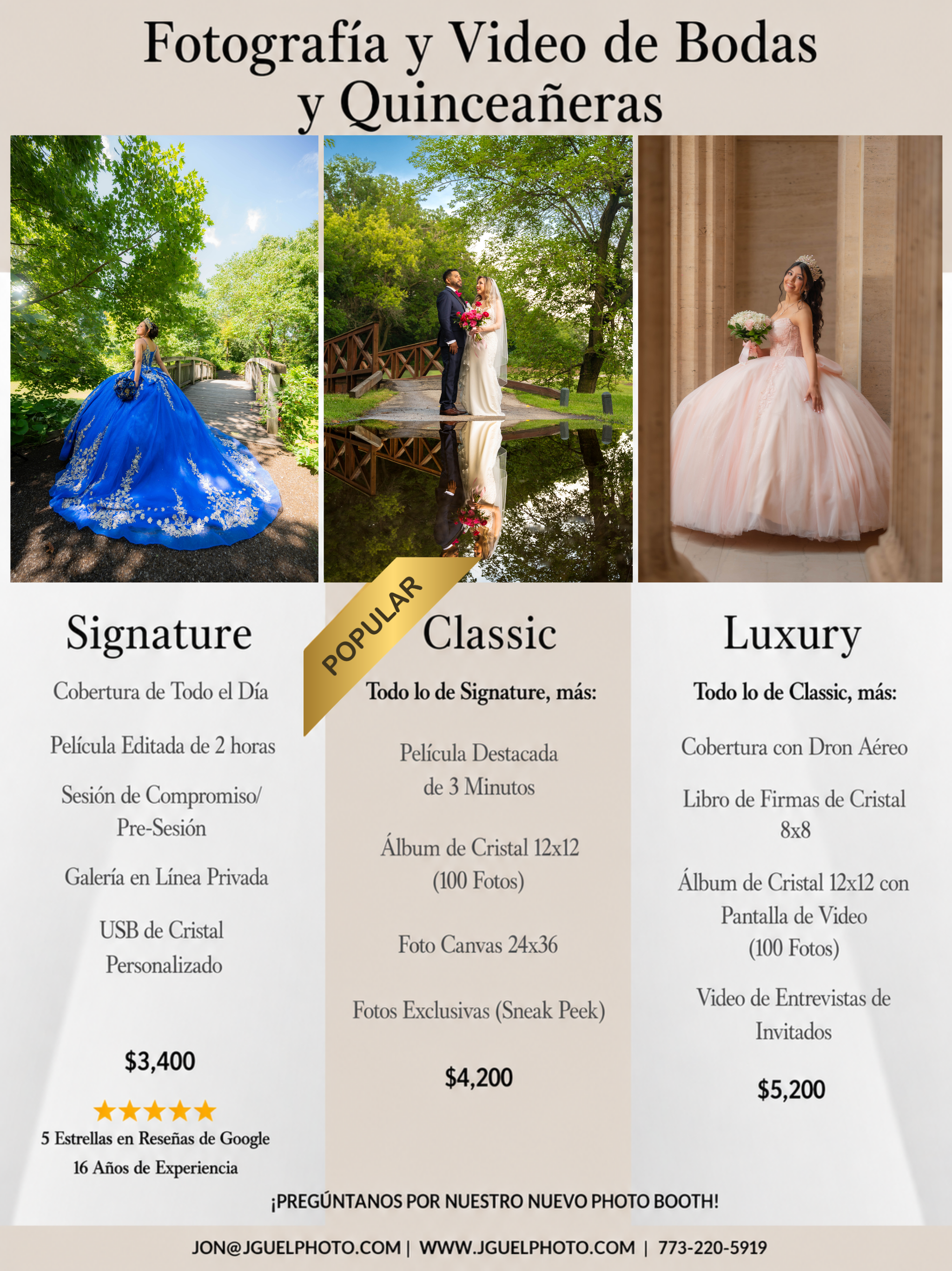 Fotografo y Videografo para quinceañeras en Chicago, IL