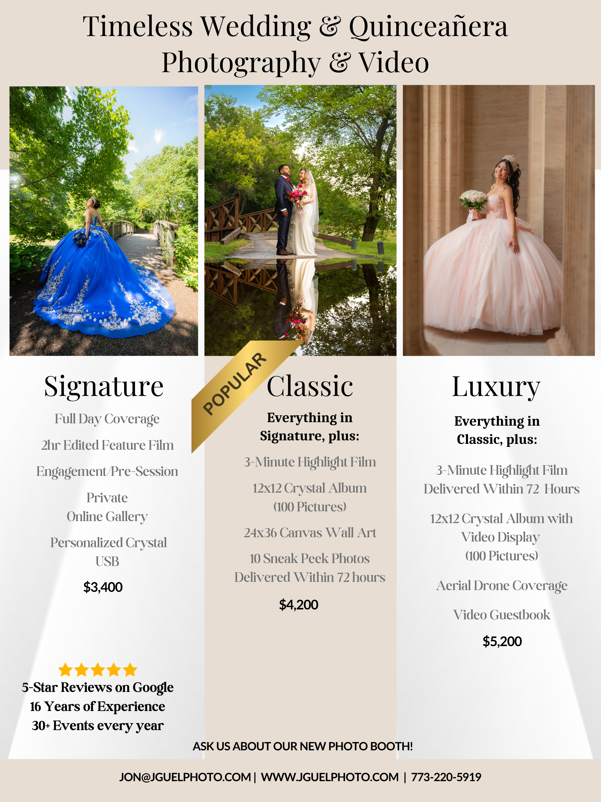 Wedding and quinceañera photographer in Chicago, IL and surrounding suburbs