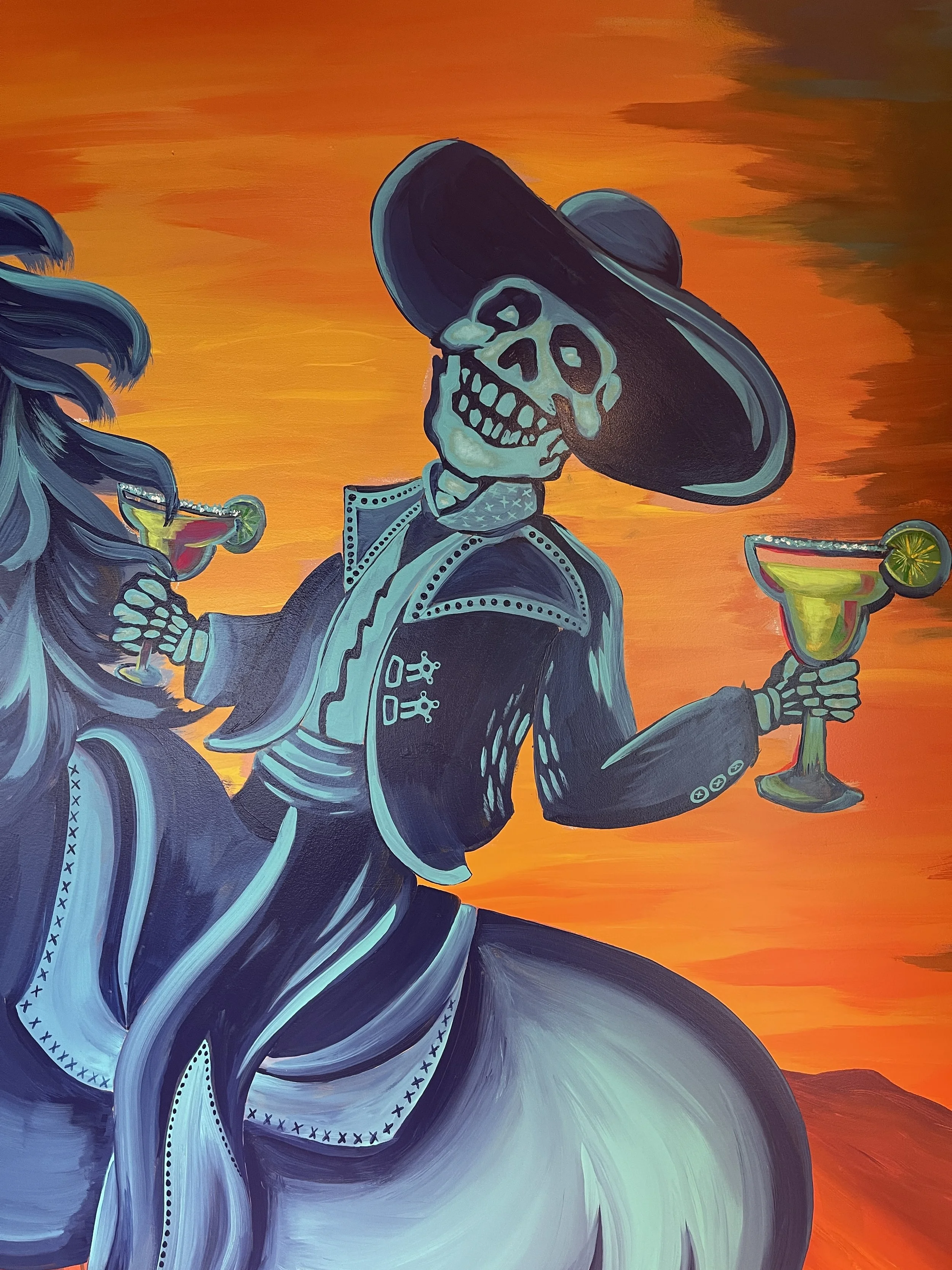 Cantina mural, Mission on the Bay, Beverly. 2023. 