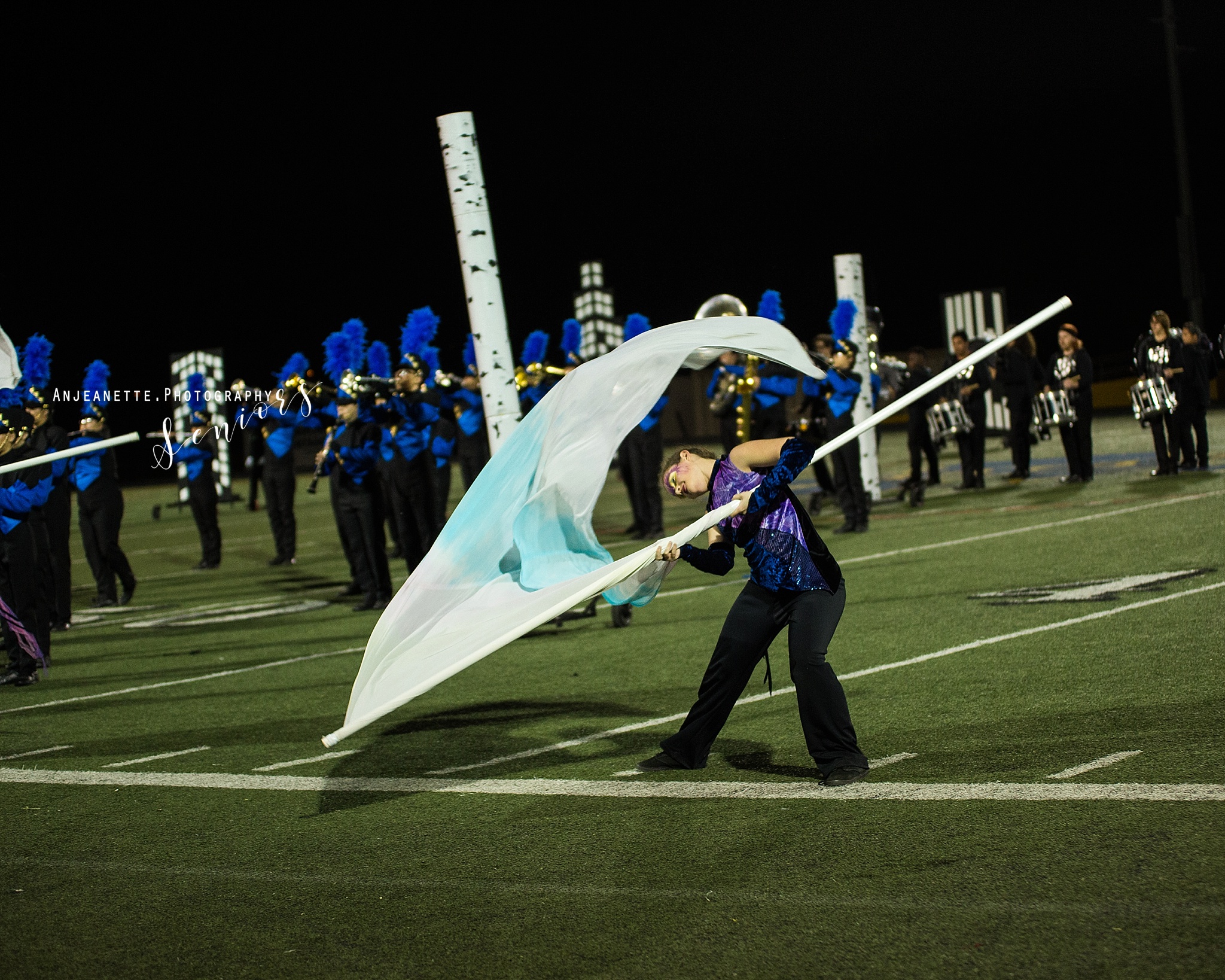 Arizona marching band color guard Peoria Az winterguard DCI drum corps WGI ABODA senior grad pictures by Anthem Az high school portrait photographer Anjeanette Photography Phoenix Shadow Mountain