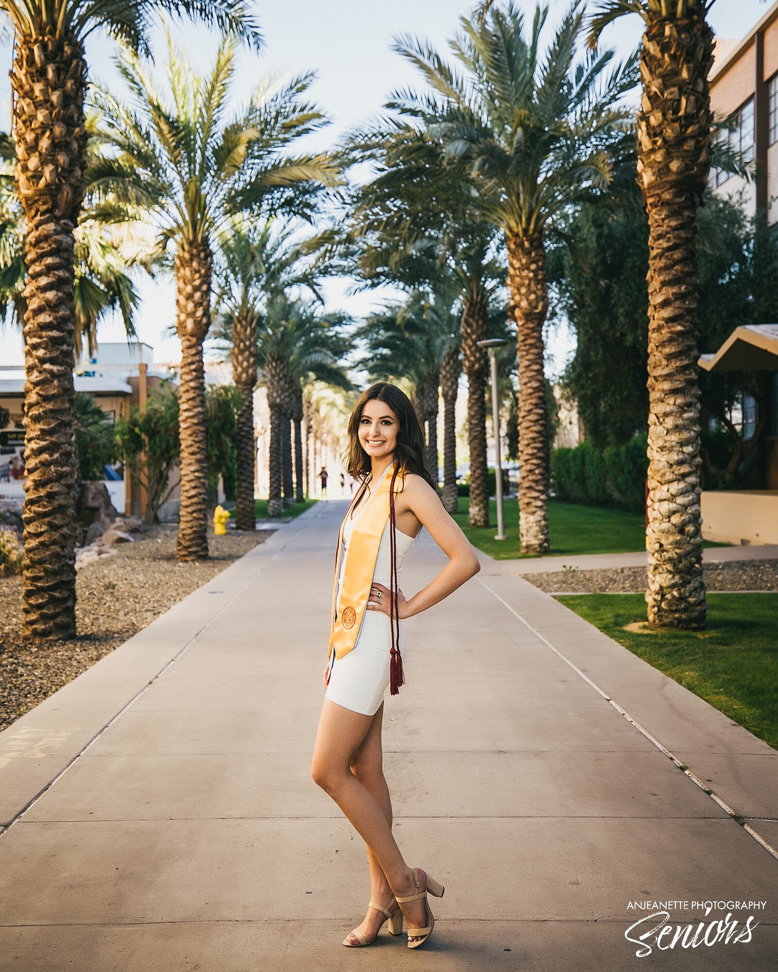  best ASU senior picture Places near me Old Main Phoenix Arizona State University campus to take senior pictures Anjeanette Photography Graduation Picture High School Senior Portraits Peoria 