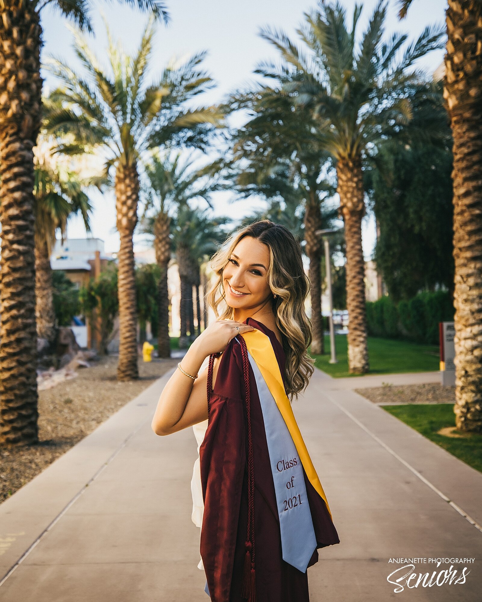  best ASU senior picture Places near me Old Main Phoenix Arizona State University campus to take senior pictures Anjeanette Photography Graduation Picture High School Senior Portraits Peoria 