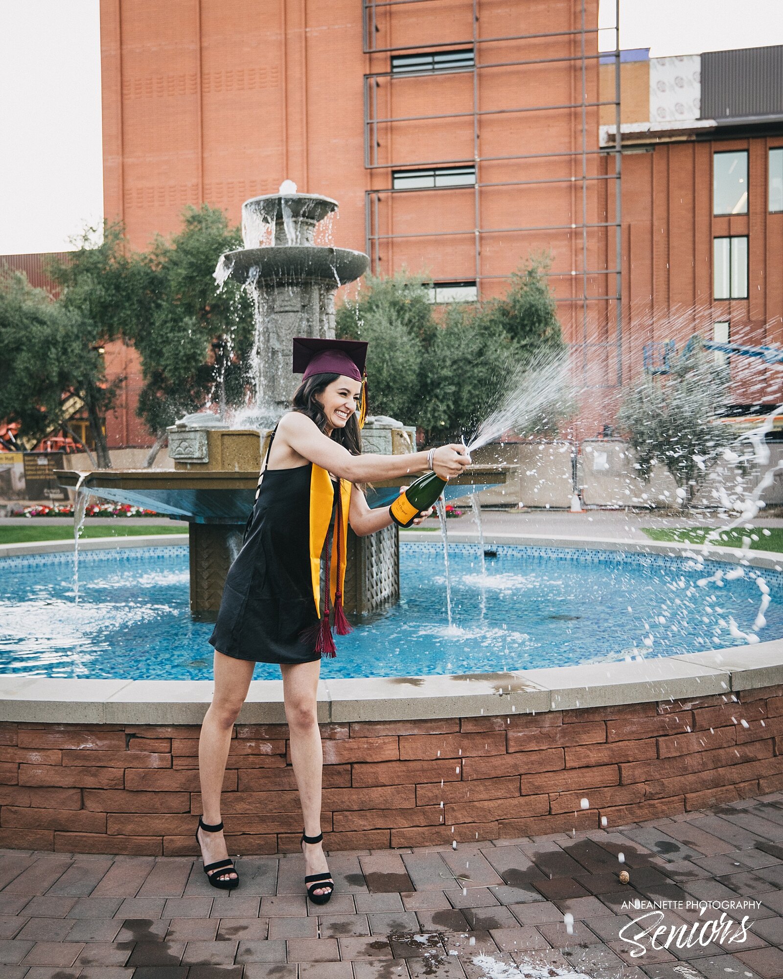 best ASU senior picture Places near me Old Main Phoenix Arizona State University campus to take senior pictures Anjeanette Photography Graduation Picture High School Senior Portraits Peoria 