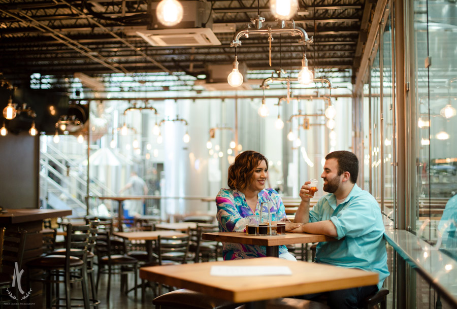 Engagement session at Blackstone Brewery in Nashville Tennessee